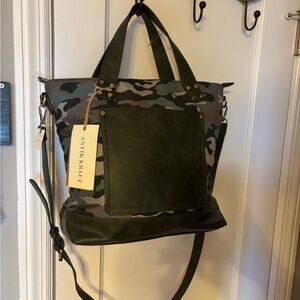 Antik Kraft Camo Tote with Olive and Gray Accents